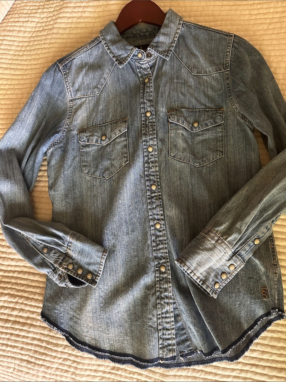 STS Ranchwear Light Blue Denim Western Snap-Front Shirt